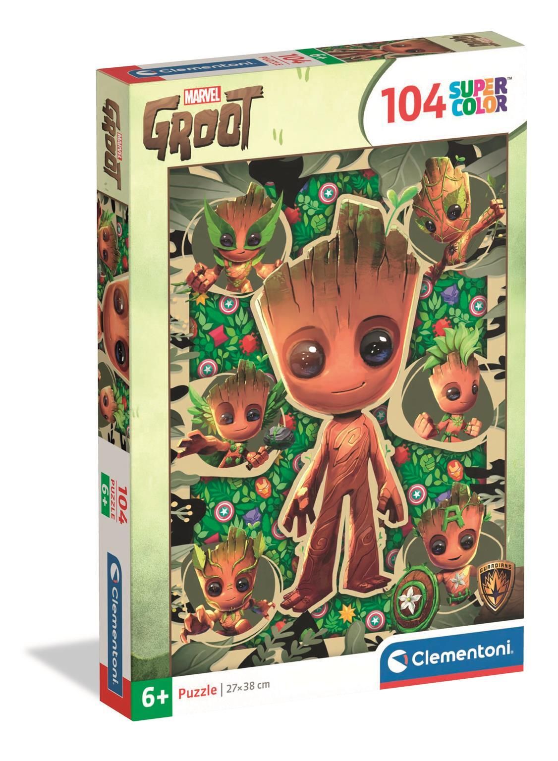Clementoni Puzzle Supercolor Marvel Groot 104 Teile (25051)
