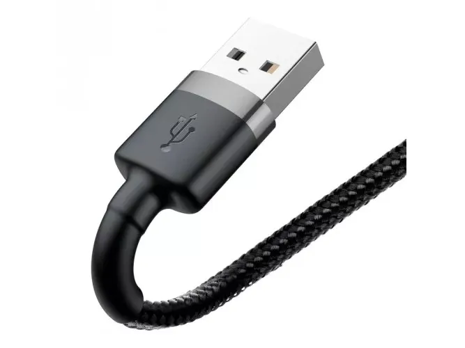 Baseus CALKLF-AG1, 0,5 m, USB A, Lightning, Hankoppling, Hankoppling, Grå, Svart | Datortillbehör - Kablar & adaptrar - Datakablar | GameStuff