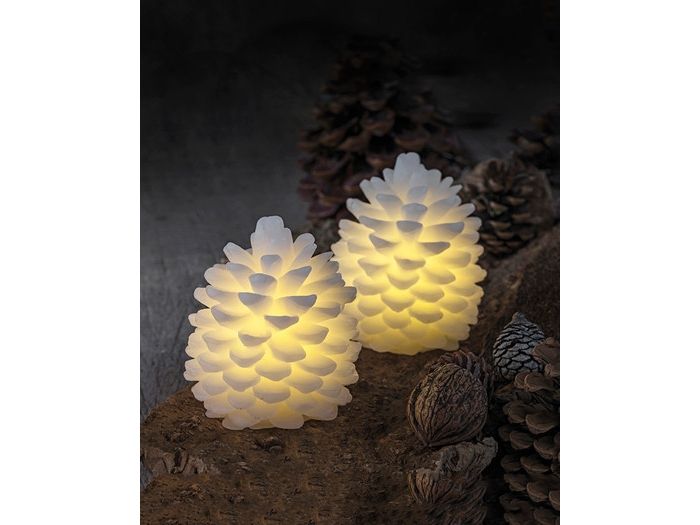 Lys, Sirius Clara, kogle, LED, HxØ 10 x 8 cm, hvid, pakke a 2 stk