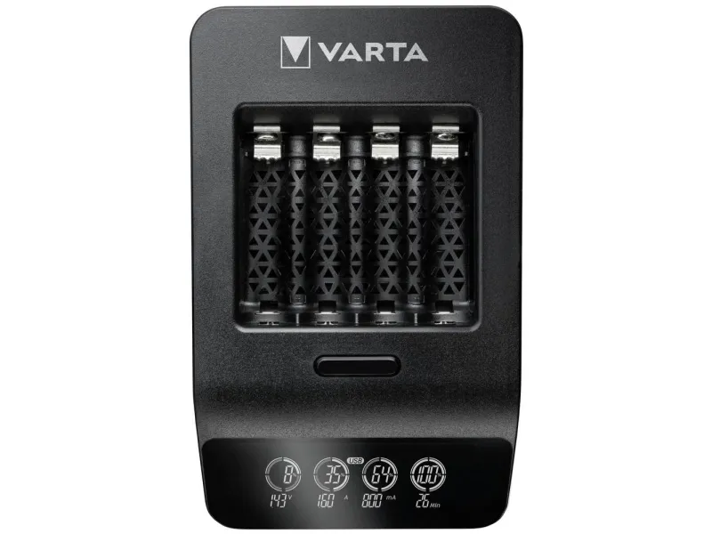 Varta LCD SMART CHARGER+ - 1,5 h batteriladdare - (för 4xAA/AAA) 4 x AA-typ - NiMH - 2100 mAh (USB) | EL Artiklar - Batteri - Övriga batterier | GameStuff