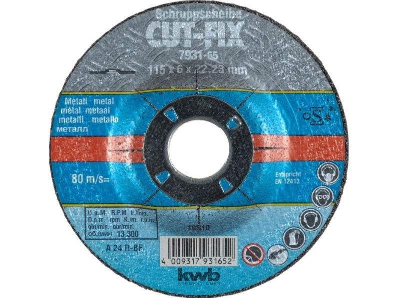 kwb CUT-FIX, Slipskiva, Metall, 2,2 cm, 12,5 cm, 6 mm, 80 m/s