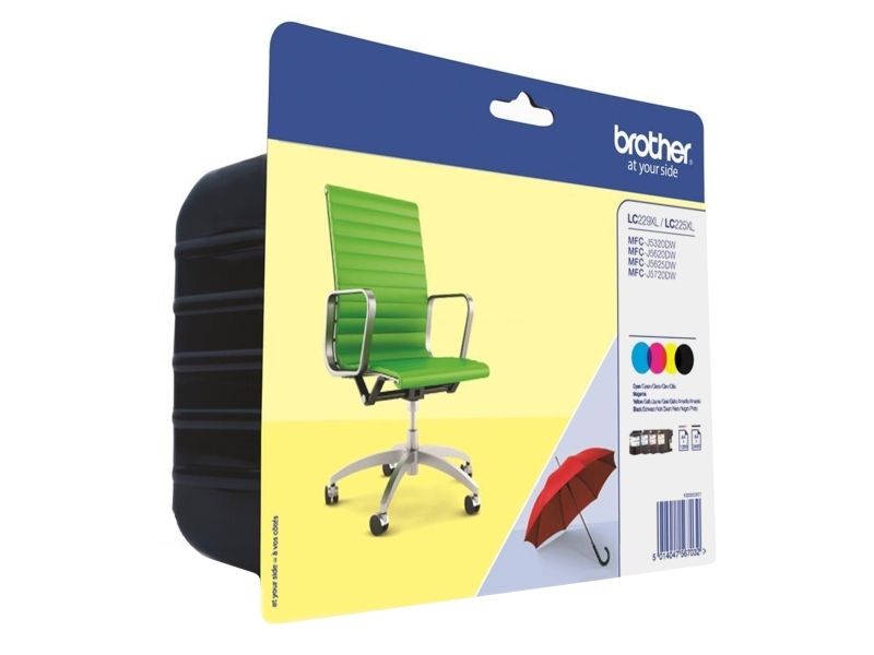 Brother Lc229xl Value-Pack - 4 Pakker - Sort, Gul, Cyan, Magenta - Original - Boble Med Sikkerhed - Blækpatron - For Brother Mfc-J5320dw, Mfc-J5625dw