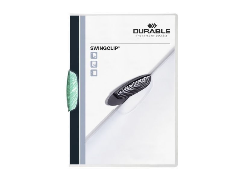 Durable Swingclip, Grøn, Polypropylen (PP), 30 ark, A4, 25 stk