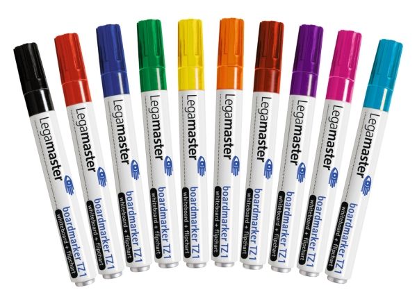 Whiteboardmarker Legamaster TZ1, rund, ass. farver - 10 stk./pakke