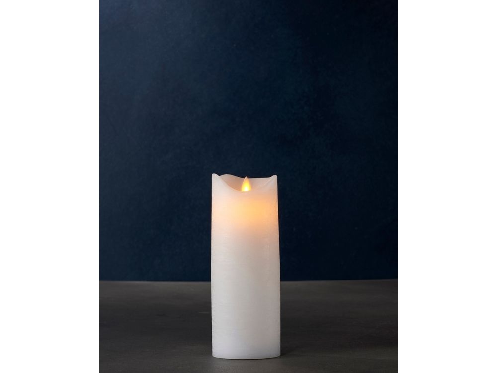 Sirius Sara Exclusive LED vokslys hvid Ø 7,5 - H 20 cm