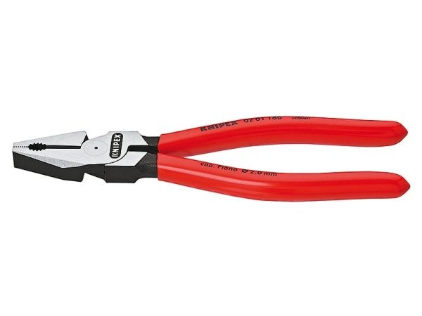 Knipex 02 01 225, Lineman''s Tænger, 2,5 Cm, Stål, Plast, Rød, 225 Mm