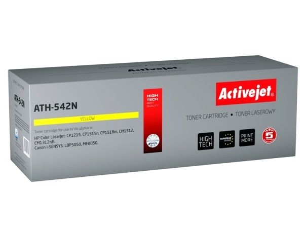 Activejet Ath-542N (Erstatning Hp 125A Cb542a, Canon Crg-716Y Supreme 1600 Sider Gul), 1500 Sider, Gul, 1 Stk