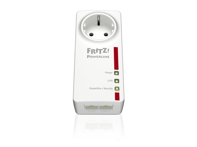 Fritz!Powerline 1220E, 1200 Mbit/S, Typ F, Gigabit Ethernet, 10,100,1000 Mbit/S, 10Base-T, 100Base-T, 1000Base-T, 3 W