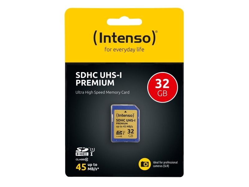 Intenso Sd Karte Uhs-I Premium, 32 Gb, Sdhc, Klasse 10, Uhs-I, 90 Mb/S, Class 1 (U1)