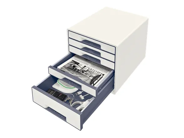 Leitz WOW CUBE - Lådskåp - 5 lådor - för A4 Maxi - vit | Möbler - Förvaringsmöbler - Hängmappssystem | GameStuff