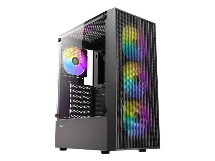 Antec Ax27 Rgb, Midi Tower, Pc, Sort, Atx, Itx, Micro Atx, Plast, Stål, Spil