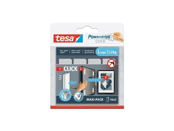 tesa Powerstrips LARGE Click Montagepad - Weiß - 32 Stück - Image 3