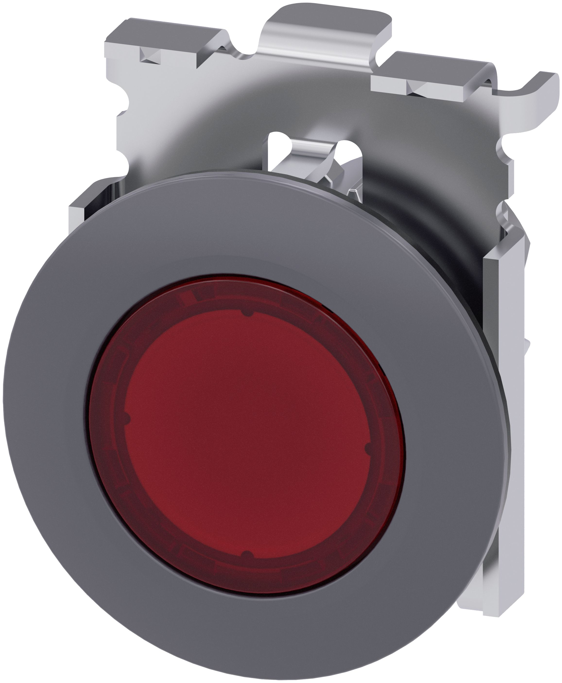 Siemens trykknapaktuator 30 mm rød med belysning uden selvreturnering af metal (3SU1061-0JD20-0AA0)