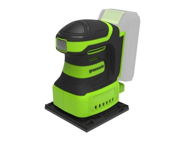 Greenworks G24SS14, Planslipmaskin, Svart, Gr&ouml;n, Borstl&ouml;s, 12000 RPM, Batteri, 24 V