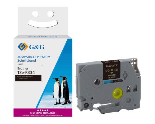 G&G 18774, Gold Auf Schwarz, Etikettenrolle, Tze, Grau, Brother, Brother Ptouch 1010 Brother Ptouch 1280 Brother Ptouch 1750 Brother Ptouch 18R Broth