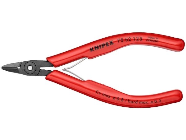 Knipex 75 52 125, Diagonal avbitartång, 1,05 cm, 1,4 cm, 5,5 mm, 0,8 mm, Stål | Verktyg & Verkstad - Handverktyg - Sidavbitare | GameStuff