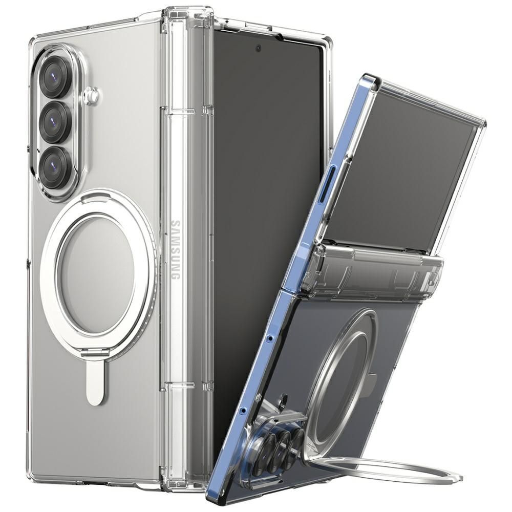 Dėklas Araree Nukin 360 S MagSafe Qi2 Kickstand do Samsung Galaxy Z Fold7 permatomas