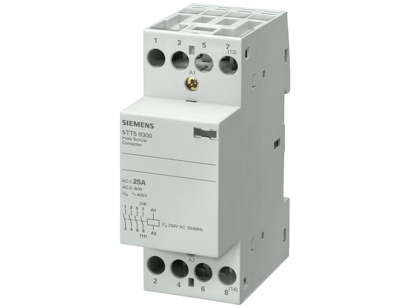 Insta Modulkontaktor 25A, 2 Slutte, 230V, 2M, 5Tt5830-0