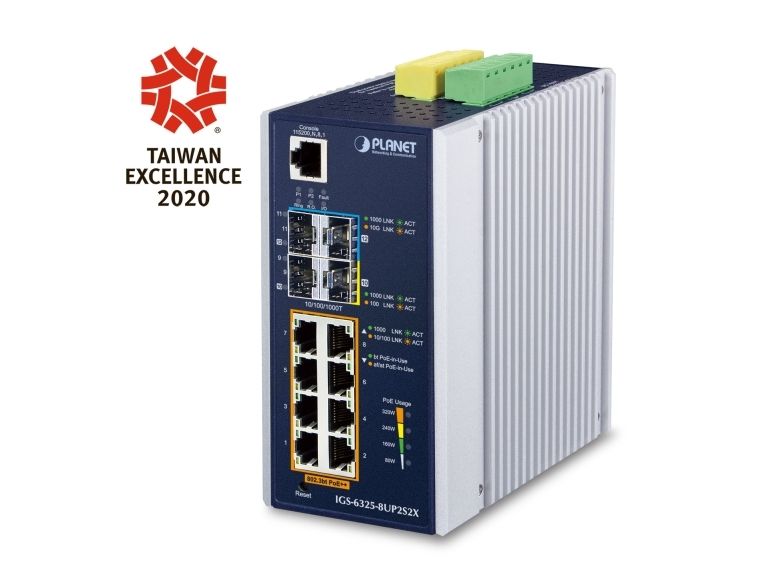 Planet Ip30 Din-Rail Industrial L3 8P, Managed, L3, Gigabit Ethernet (10/100/1000), Vollduplex, Wandmontage