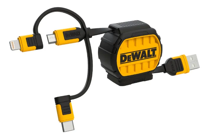 DeWalt Kabel 3-i-1 till USB-C, blixt-/mikro-USB utdragbar, upp till 1 m. | Verktyg & Verkstad - För verkstaden - Övriga | GameStuff