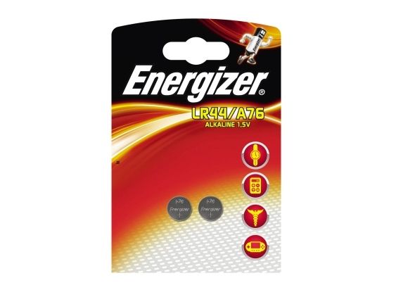 Knappcelle batterier Energizer LR44/A76 alkalisk 1,5 V - 2 stk.