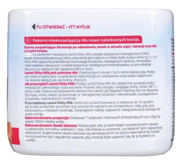 Beaphar LACTOL Kitty Milk, Katt, Puder, Allmän hälsa, Junior, Omega-3, Burk | Sällskapsdjur - Katt - Kattmat | GameStuff