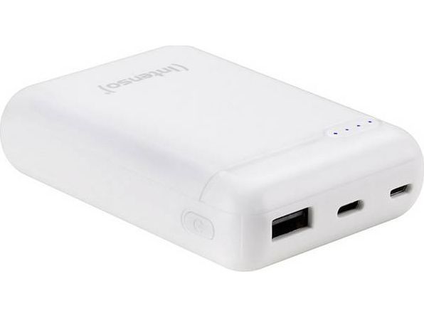 Intenso Powerbank Xs10000 - Powerbank - 10000 Mah - 3.1 A (Usb, 24 Pin Usb-C) - Hvid