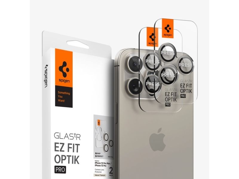 Spigen Glass tR EZ Fit Optik Pro 2 Pack - nature tita - iPhone 171615 Pro  171615 Pro Max - Image 5