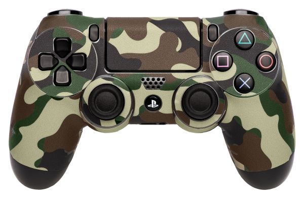 Gaming controller skin(klistremærke, controller medfølger ikke), PlayStation 4, Camouflage, Grøn