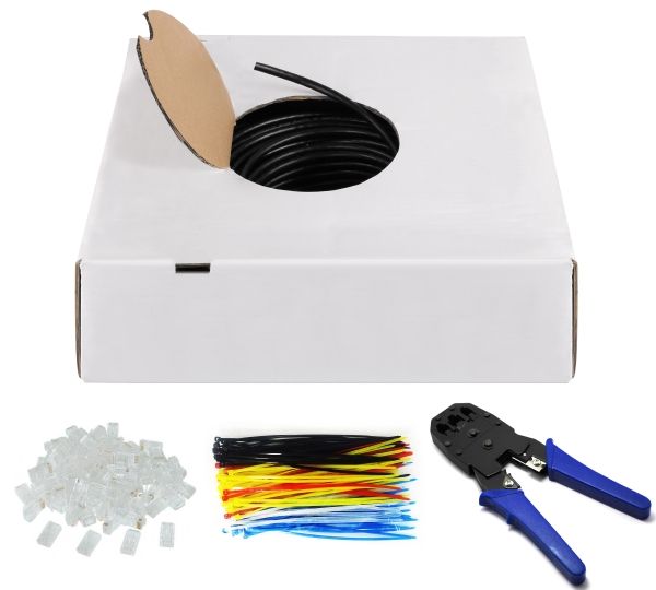 Cat 6 Outdoor Netzwerkkabel-Set, U/Utp, Schwarz