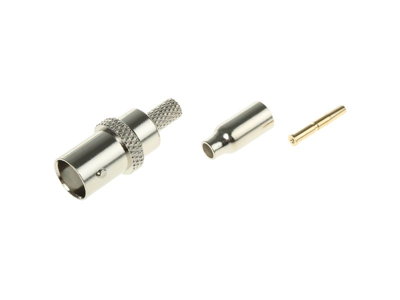 Te Connectivity Jack Cable Mount Bnc Connector, 50?, Crimp Termination, Straight Body
