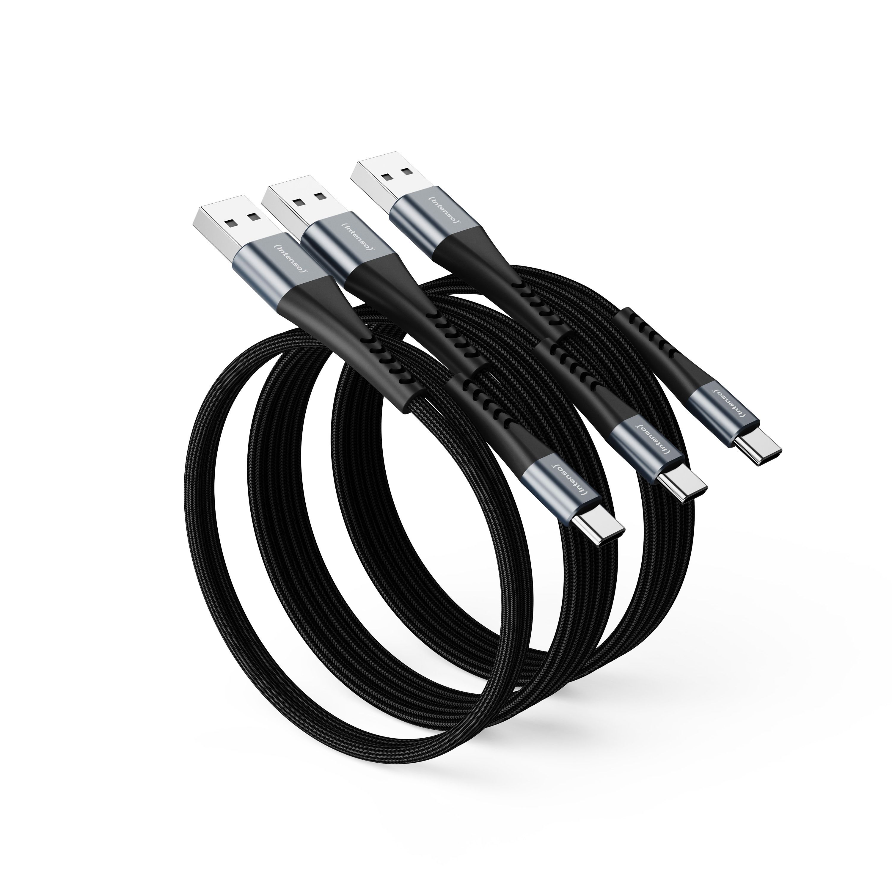Intenso Charging/Data Cable A60c Mix 3Pcs Pack Zwart, Usb A, Usb C, Schwarz