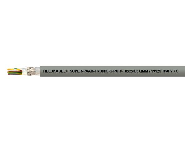 HELUKABEL SUPER-PAAR-TRONIC-C-PUR, Lavspændingskabel, Grå, Polyvinylchlorid (PVC), Polyvinylchlorid (PVC), Cooper, -30 - 70 °C
