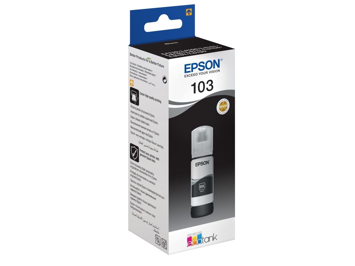 Epson 103 - 65 Ml - Sort - Original - Blækrefill - For Ecotank L3150, L3151, L5190