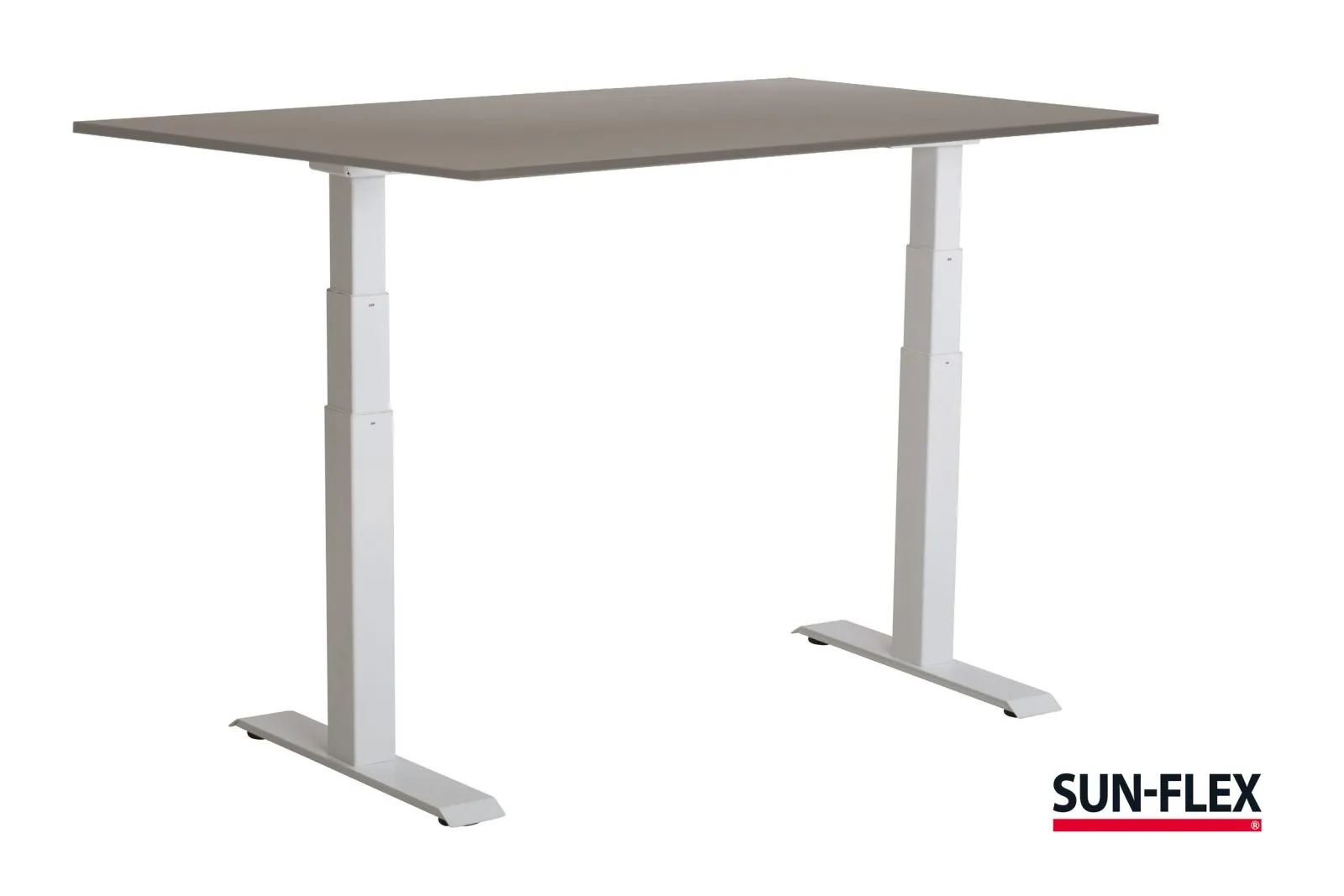 SUN-FLEX®EASYDESK ADAPT VI, Pure White, Greylaminate, 120*80 | Möbler - Bord - Kontorsbord | GameStuff