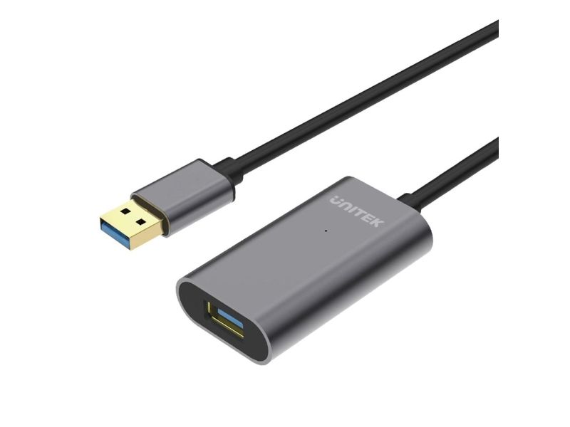 Unitek Y-3005 - Usb Forlængerkabel - Usb Type A (Han) Til Usb Type A (Hun) - Usb 3.0 - 10 M - Aktiv - Grå