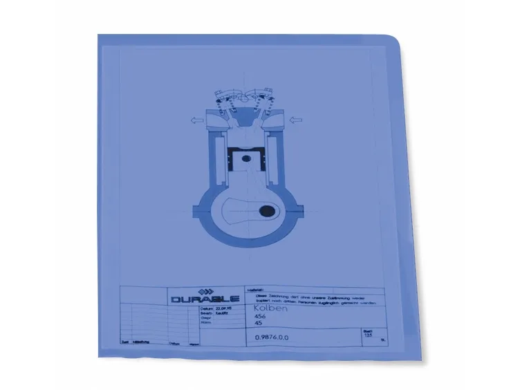 Plastomslag Durable A4 blå PP 0,10 mm - (100 stk.)