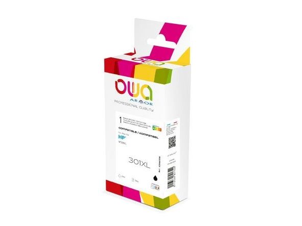 Owa - 20 Ml - Sort - Kompatibel - Genproduceret - Blækpatron (Alternativ Til: Hp 301Xl) - For Hp Deskjet 1000, 1010, 1050 Aio, 1050A Aio, 1510 Aio, 2