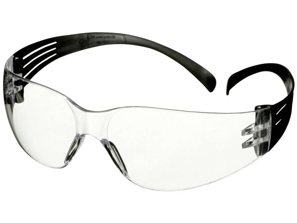 3M SecureFit 100 beskyttelsesbrille SF101AF-BLK-EU, sorte stænger, klar linse, 5 stk