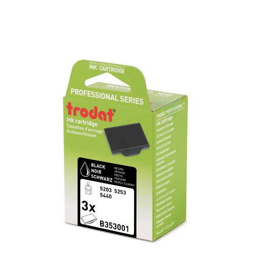 Trodat 6/53, Sort, Sort, Voksen, Ethvert køn, Replacement ink cartridge for Professional 5203, 5440, 5440/L and 5253 self-inking stamps, 58 mm