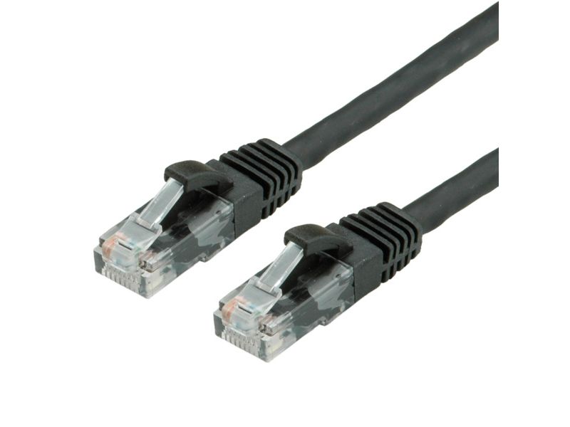 Value 2M Utp Cat.6A, 2 M, Cat6a, U/Utp (Utp), Rj-45, Rj-45, Schwarz