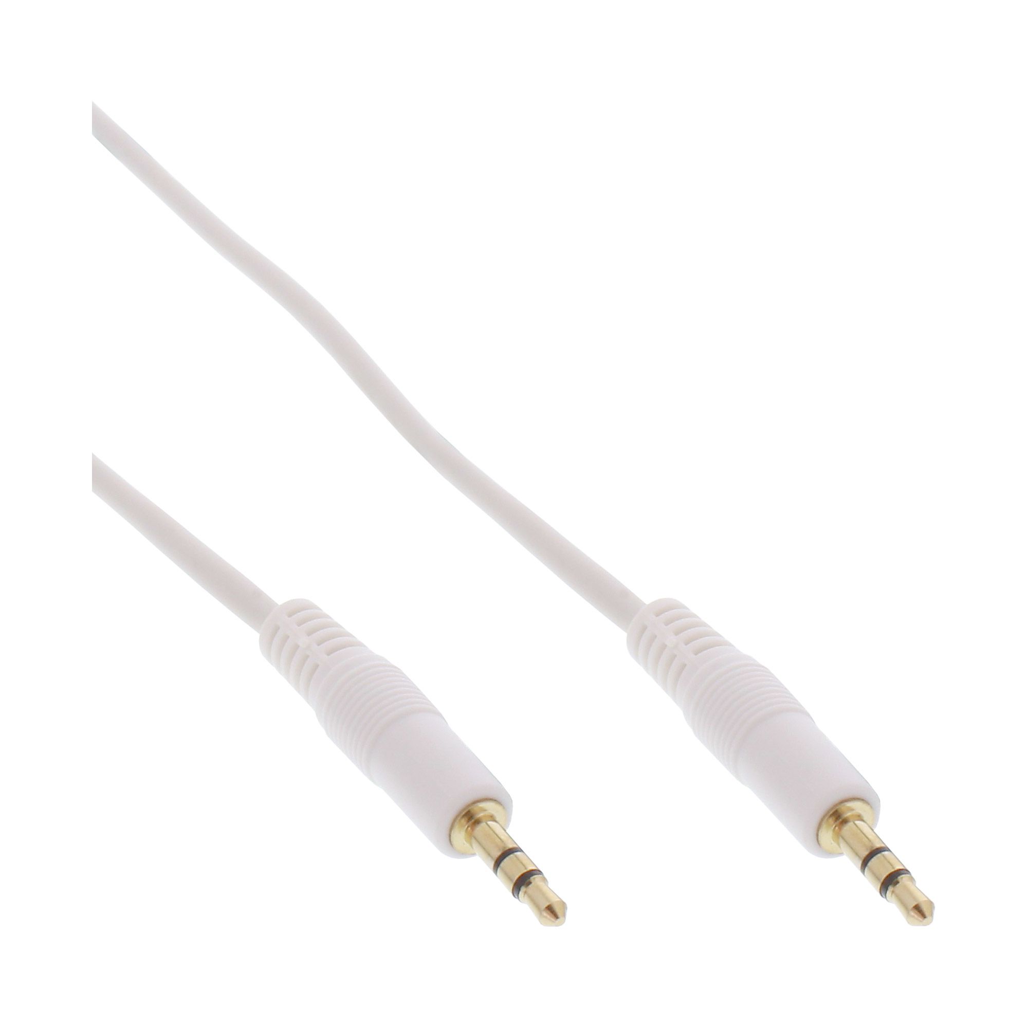 Inline Klinke Kabel, 3,5Mm Stecker / Stecker, Stereo, Weiß / Gold, 2,5M, 3.5Mm, Stecker, 3.5Mm, Stecker, 2,5 M, Weiß