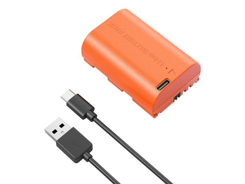 SmallRig 5407 Camera Battery USB-C Rechargeable Canon LP-E6P Orange