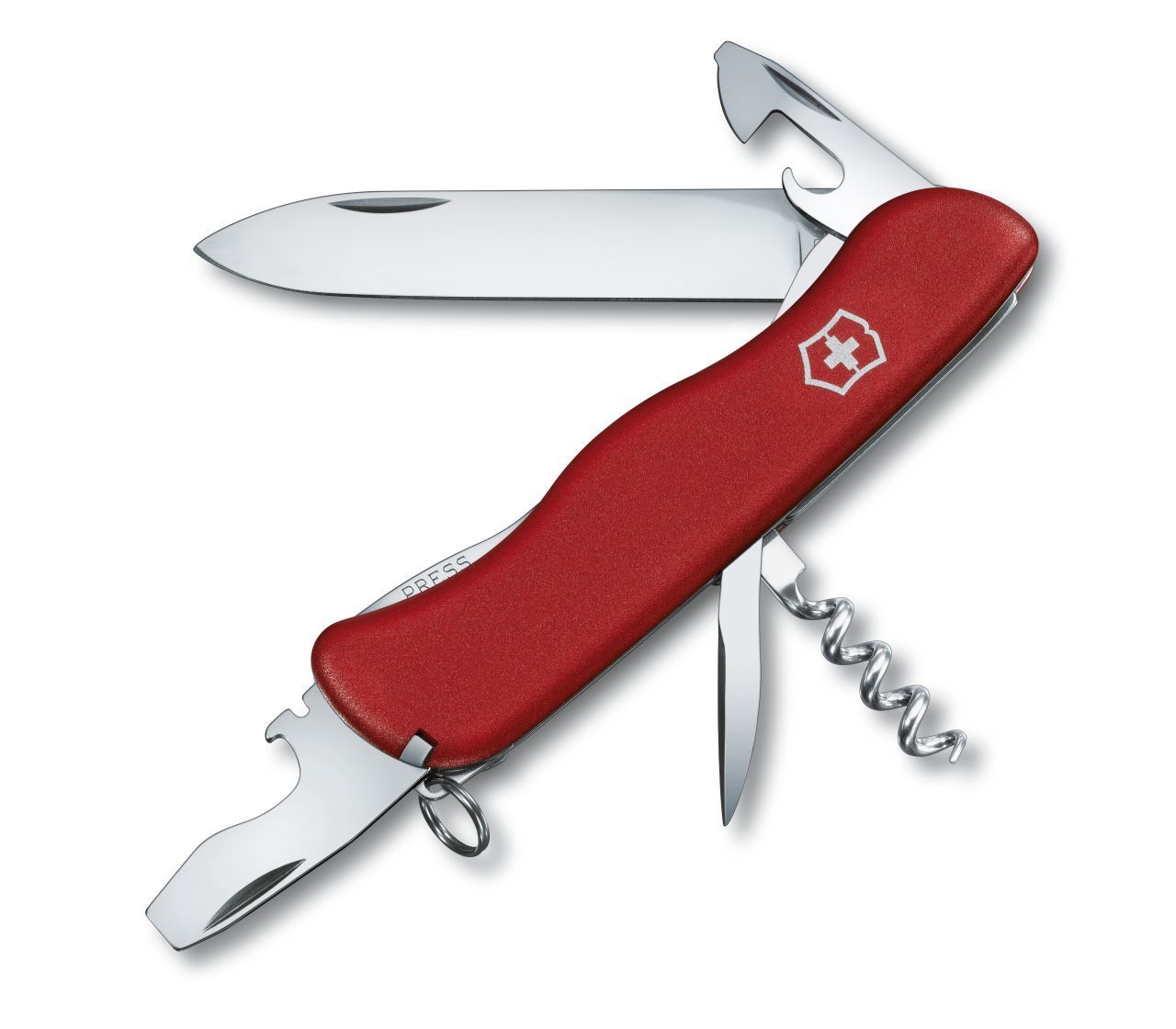 Victorinox Picknicker, Låsning af knivblad, Kniv med flere værktøjer, Dolk, Polyamid, Rød, Rustfrit stål, 10 værktøjer