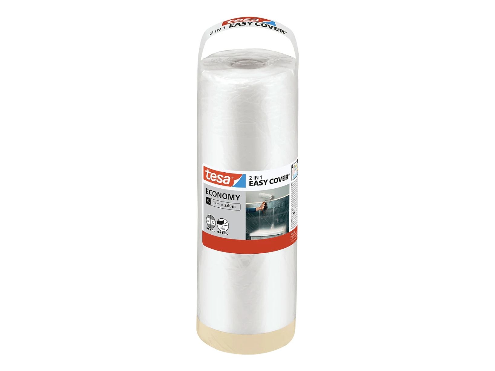 Refill til afdækningsfolie TESA Easy Cover Economy XL - 17 m x 2,60 m