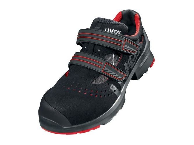 Uvex 65222, Unisex, Voksen, Sikkerhedssko, Sort, Orange, ESD, HI, HRO, S3, SRC, Hurtig luk snørebånd