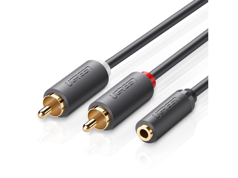 Ugreen 10561, 3.5Mm, Buchse, 2 X Rca, Stecker, 0,2 M, Schwarz