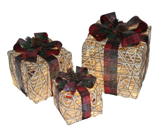 Julpaket med ljus, 3 st, rött, 230V (780-052) | N - A | GameStuff