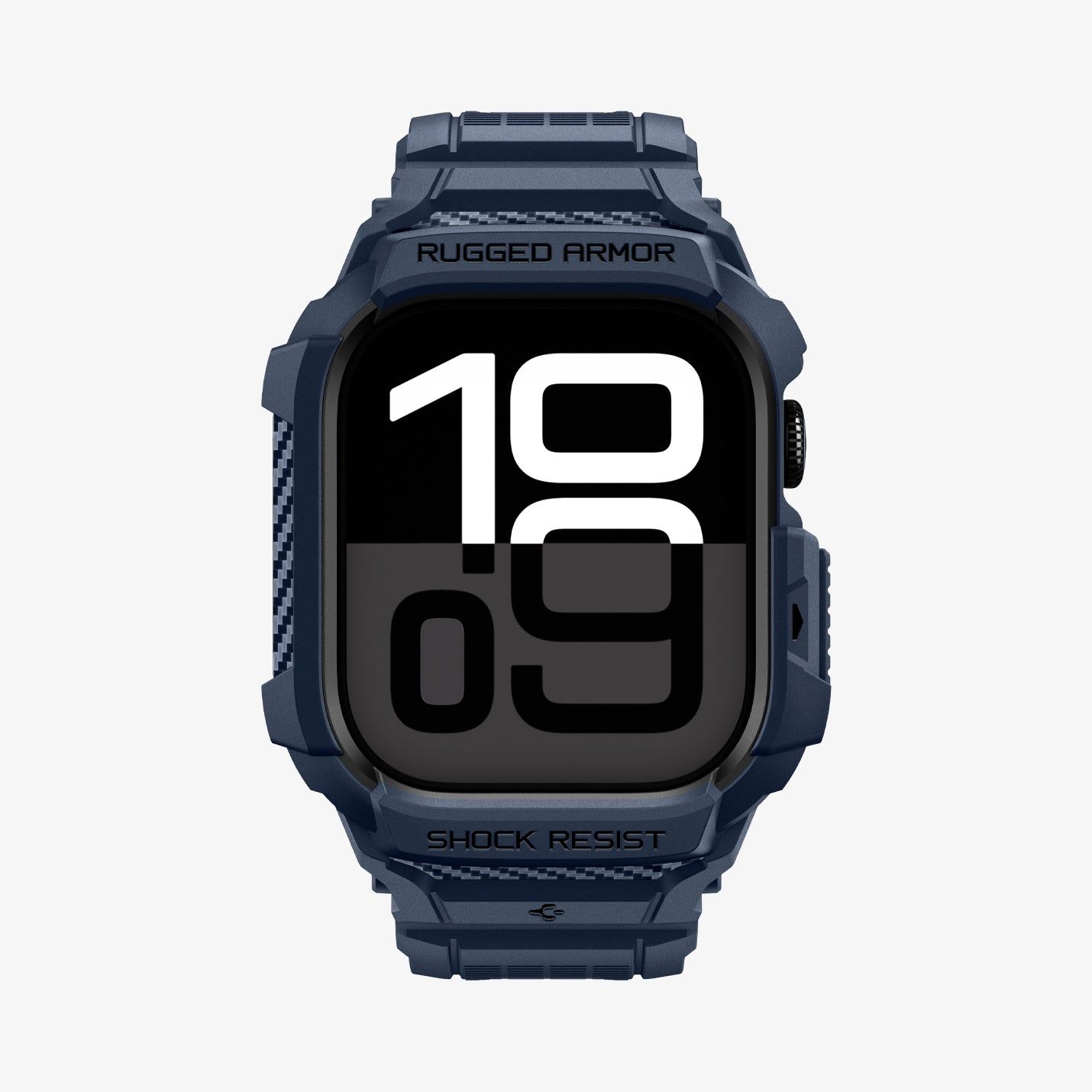 Spigen Rugged Armor Pro 2, Etui + Bånd, Smartwatch, Marineblå, Apple, Apple Watch 10/11 (42Mm), Termoplastisk Polyurethan (Tpu)
