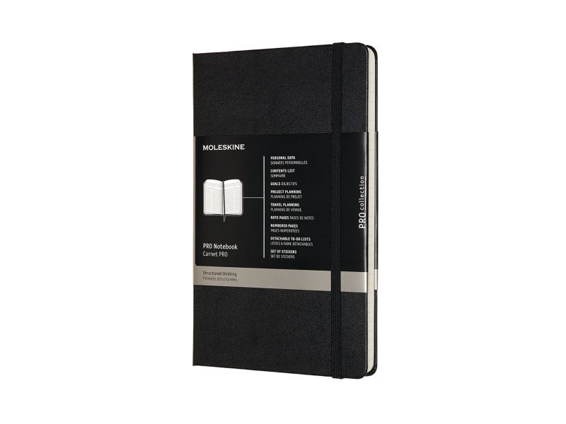 Notizbuch Moleskine Pro, L 13 X 21 Cm, Linjeret, Fester Einband, Sortiert